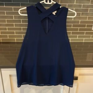 Naked Zebra sleeveless navy blouse, size small, great condition!